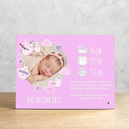 Personalisierter Fotorahmen für den Schreibtisch mit Foto und Text – Unsere Kleine