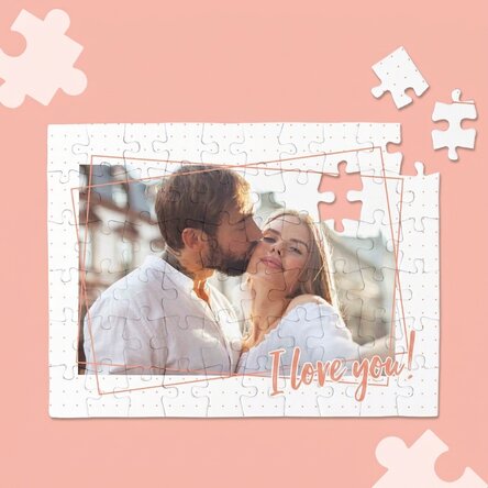Individuell gestaltetes Puzzle mit einem Foto – Ich liebe dich