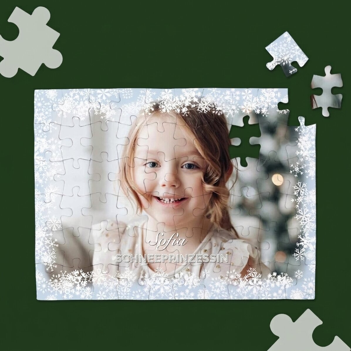 Individuell gestaltetes Puzzle mit Foto und Text – Winter