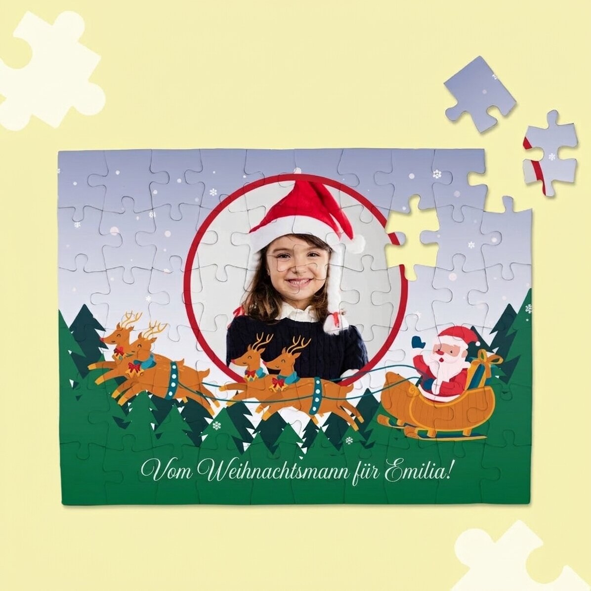 Individuell gestaltetes Puzzle mit Foto und Text – Weihnachtsmann