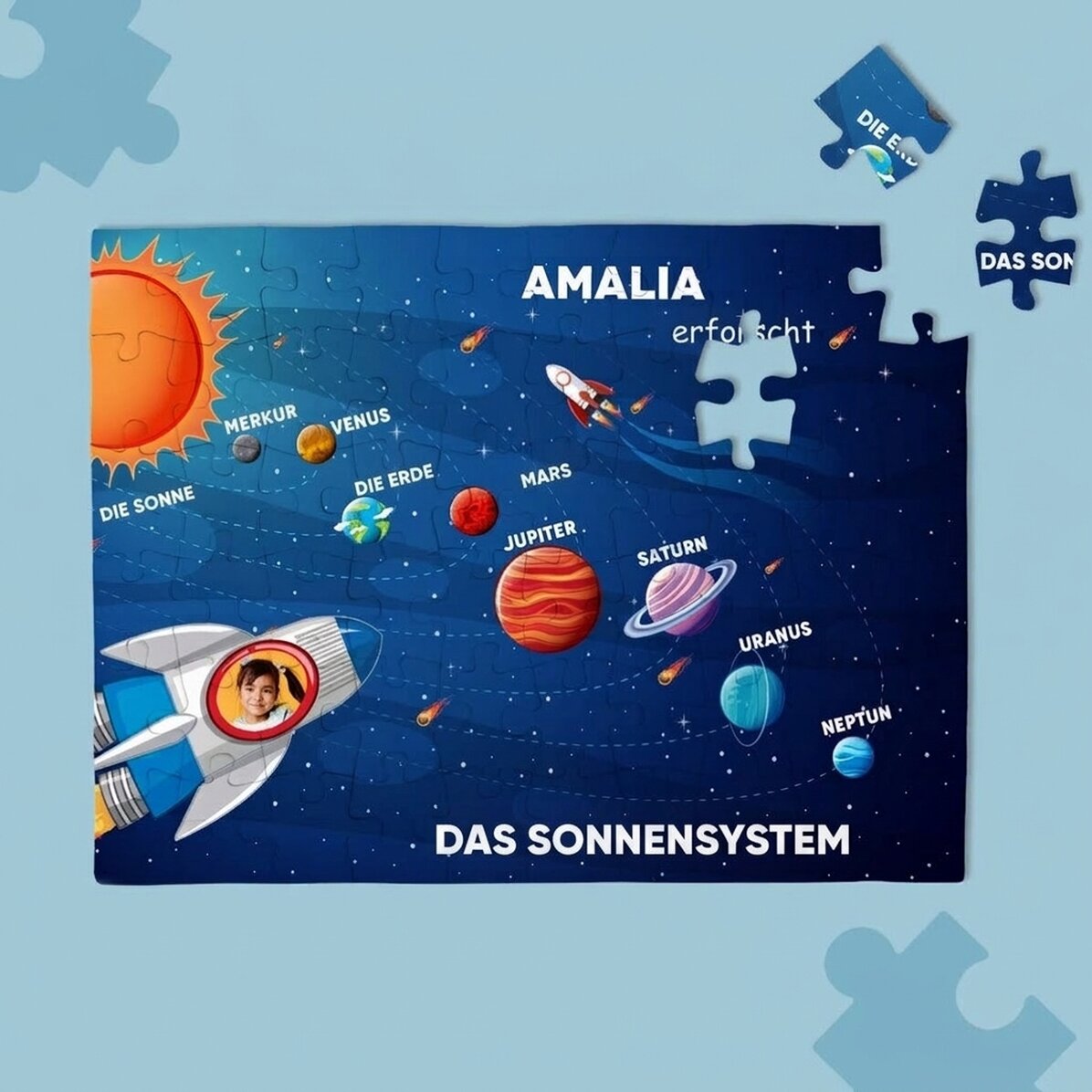 Individuell gestaltetes Puzzle für Kinder – Das Sonnensystem