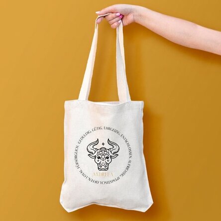 Personalisierte Tasche mit Text – Sternzeichen Stier