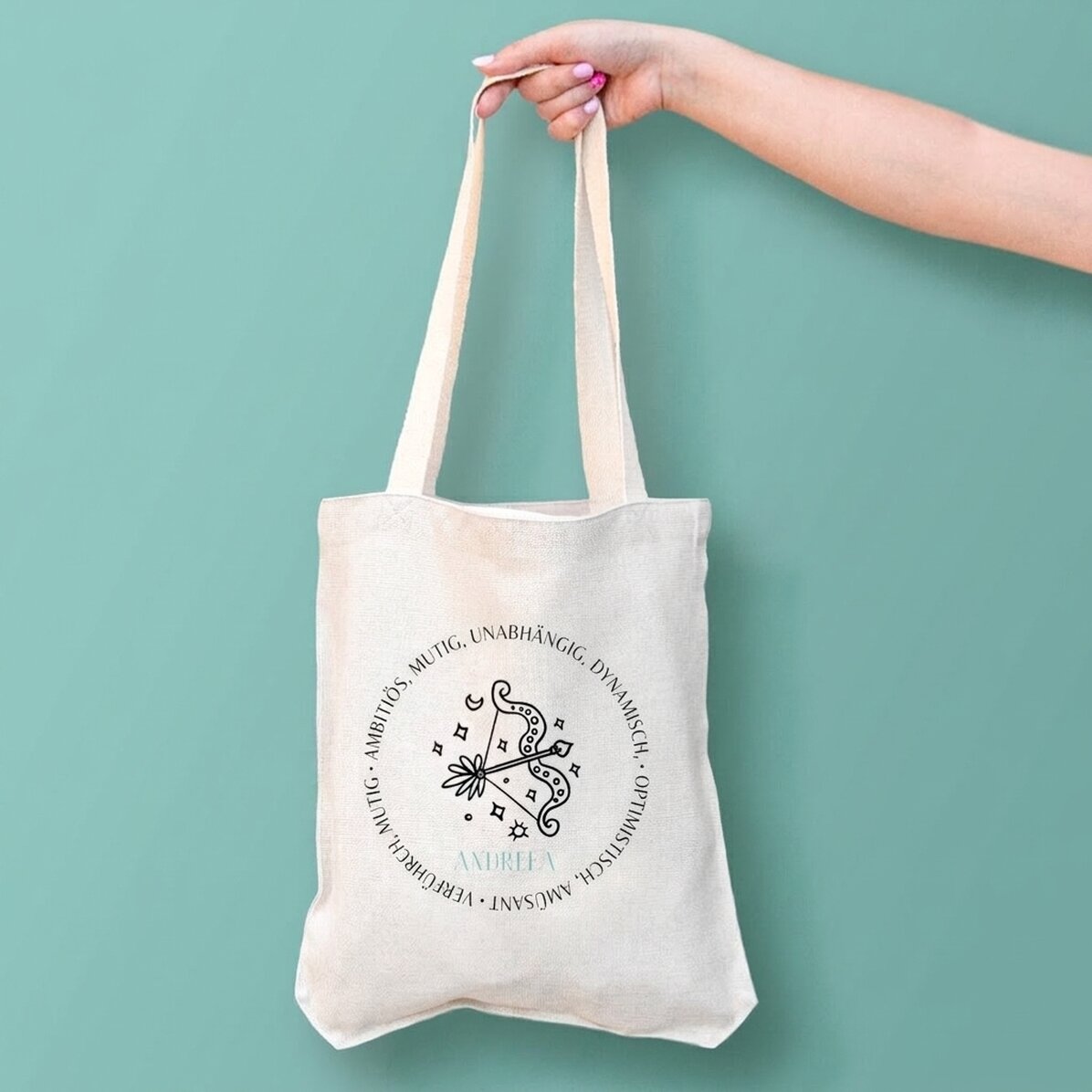 Personalisierte Tasche mit Text – Sternzeichen Schütze