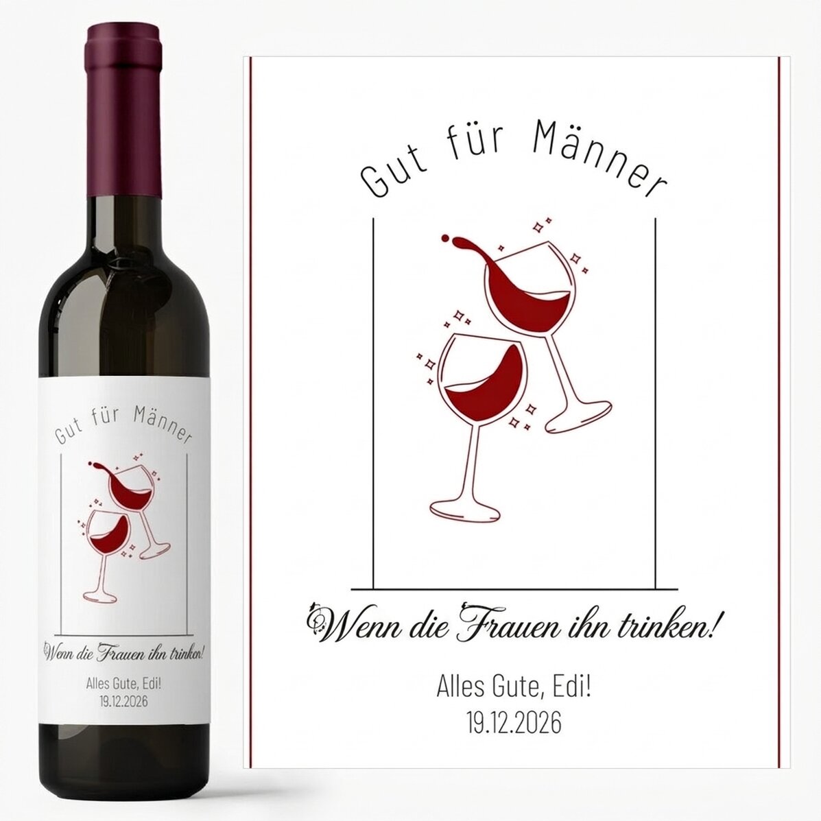 Wein mit individueller Beschriftung – Ideal für Männer