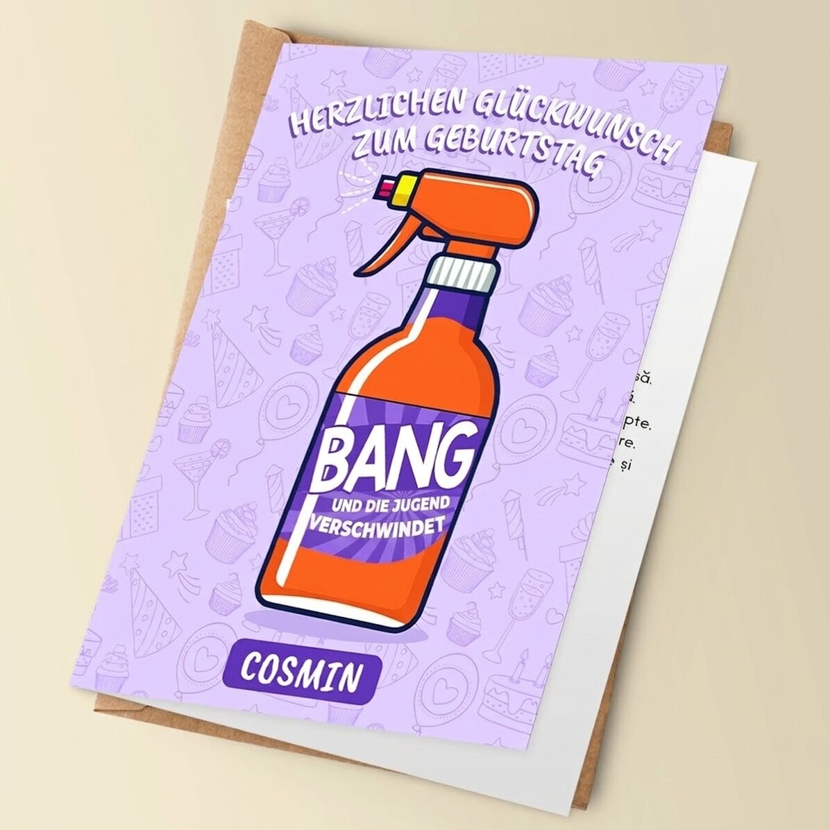 Personalisierte Grußkarte mit Text – BANG! Und schon ist die Jugend vorbei