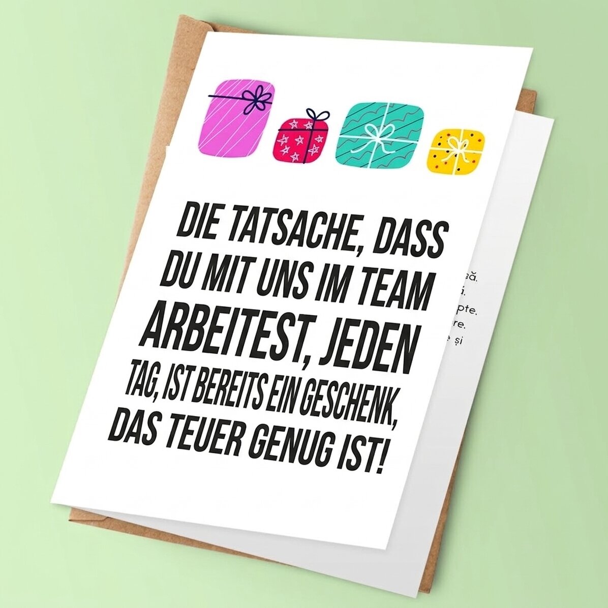 Personalisierte Grußkarte mit Text – Wir sind das Geschenk