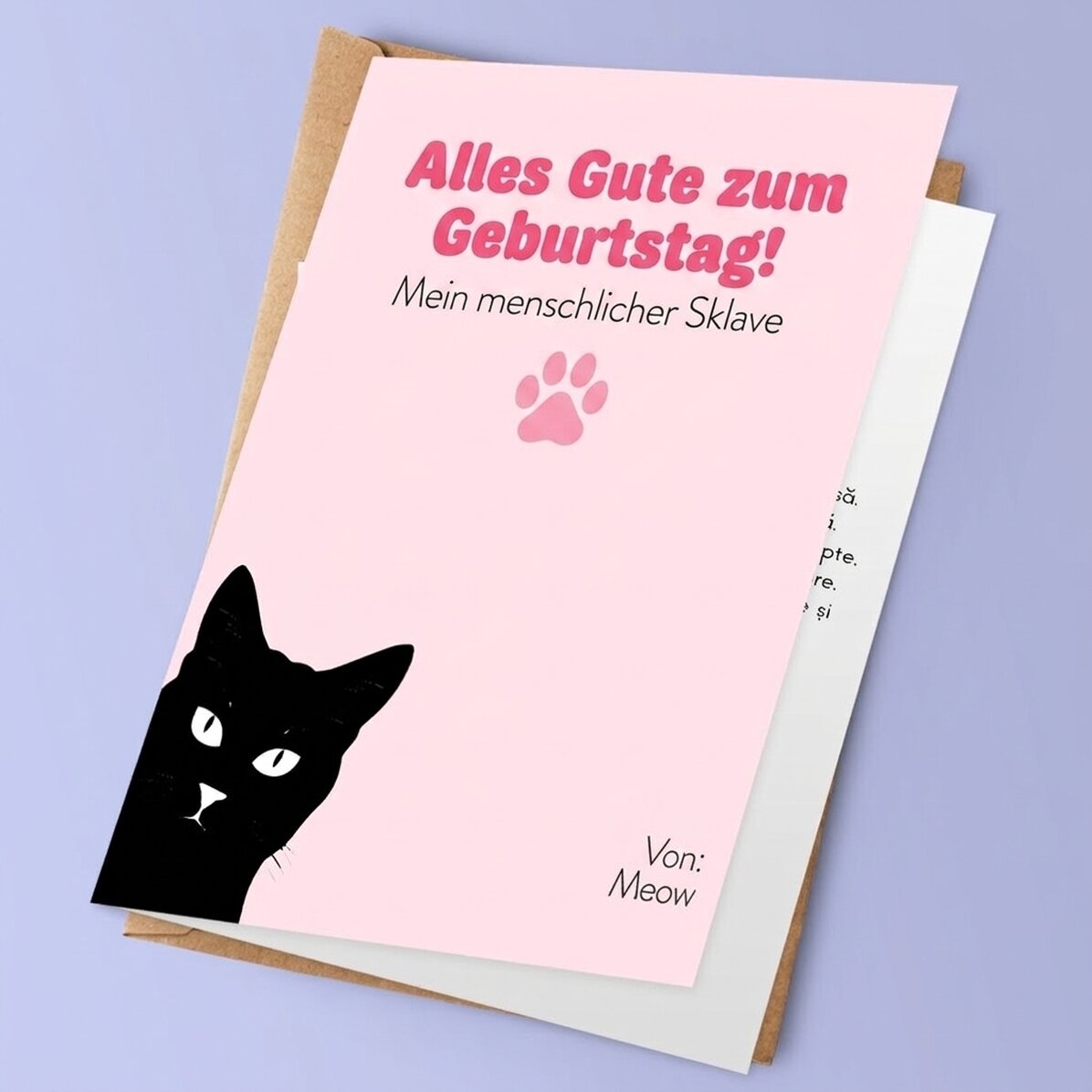 Personalisierte Grußkarte mit Text – Brief von Meow