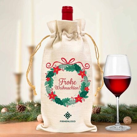 Personalisierte Weintüten mit Logo und Botschaft – Frohe Weihnachten!