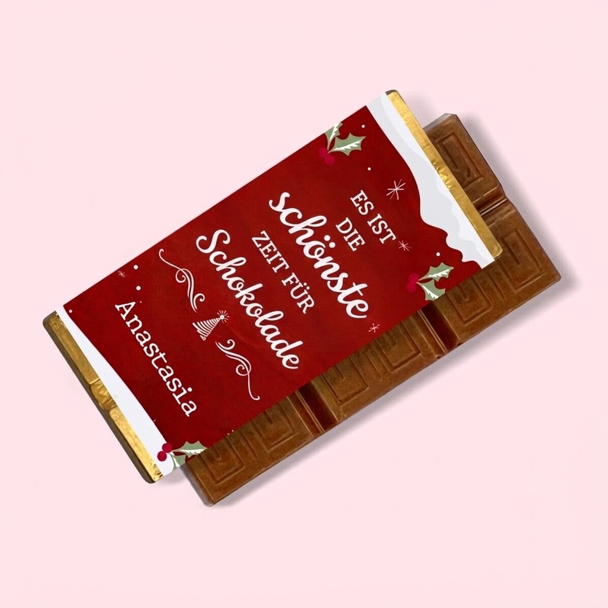 Personalisierte Mini-Schokoladentafel mit Botschaft – „Most wonderful time“