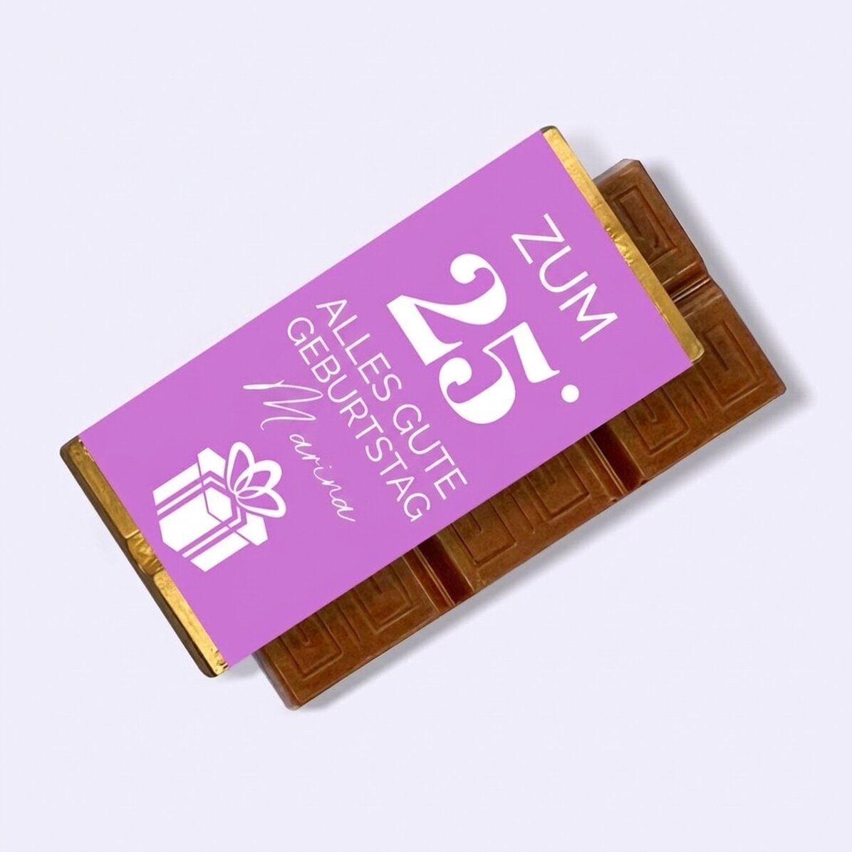 Personalisierte Mini-Schokoladentafel mit Grußtext – Happy Birthday
