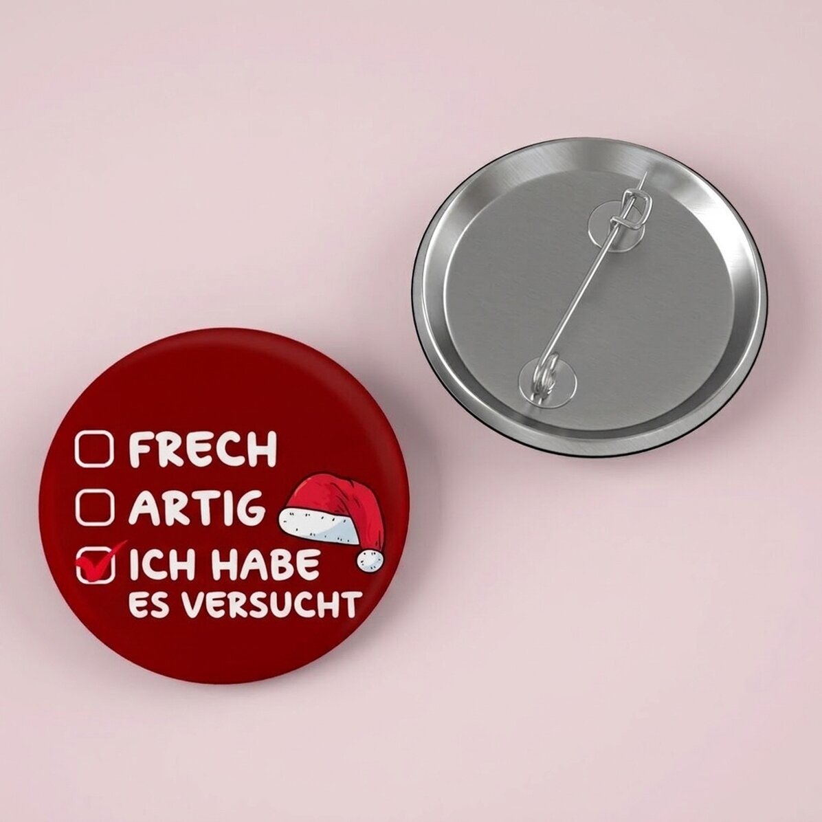 Personalisiertes Button mit Text – Naughty Christmas List