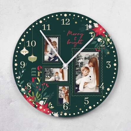 Personalisierte Uhr mit 4 Fotos – Erinnerungen an die Feiertage