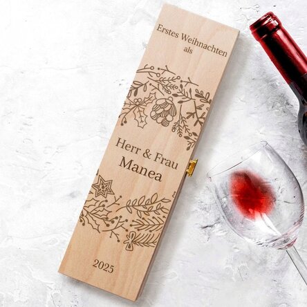Personalisierte Weinkiste mit Botschaft – Mr & Mrs