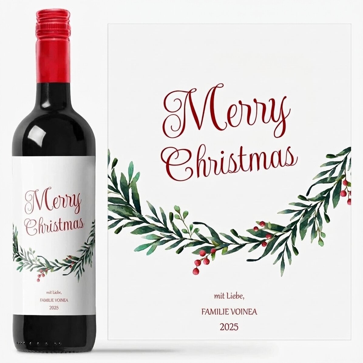 Personalisierter Wein mit einer Botschaft von Caciun – Mit Liebe
