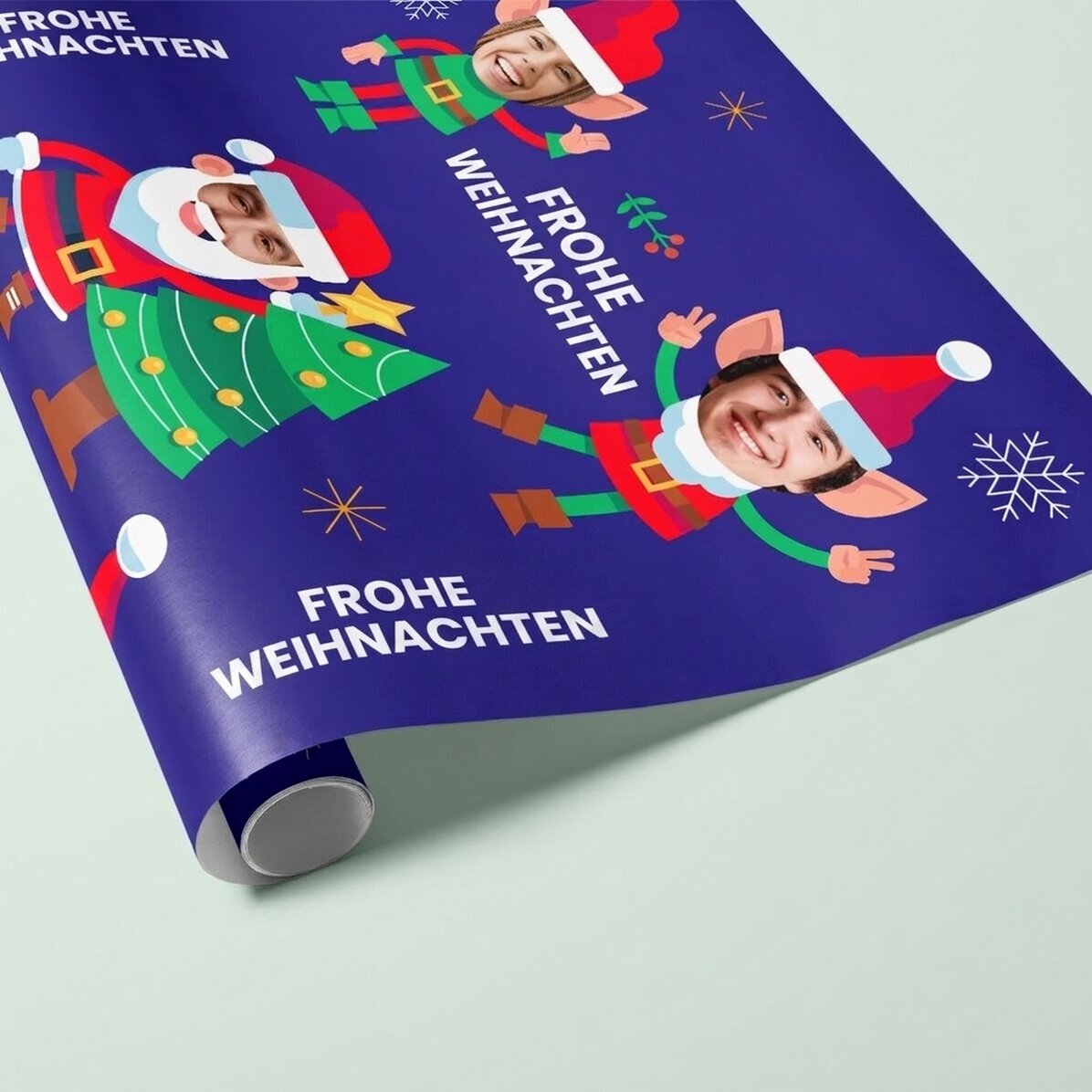 Individuell gestaltetes Geschenkpapier mit 5 Fotos – Funny Christmas