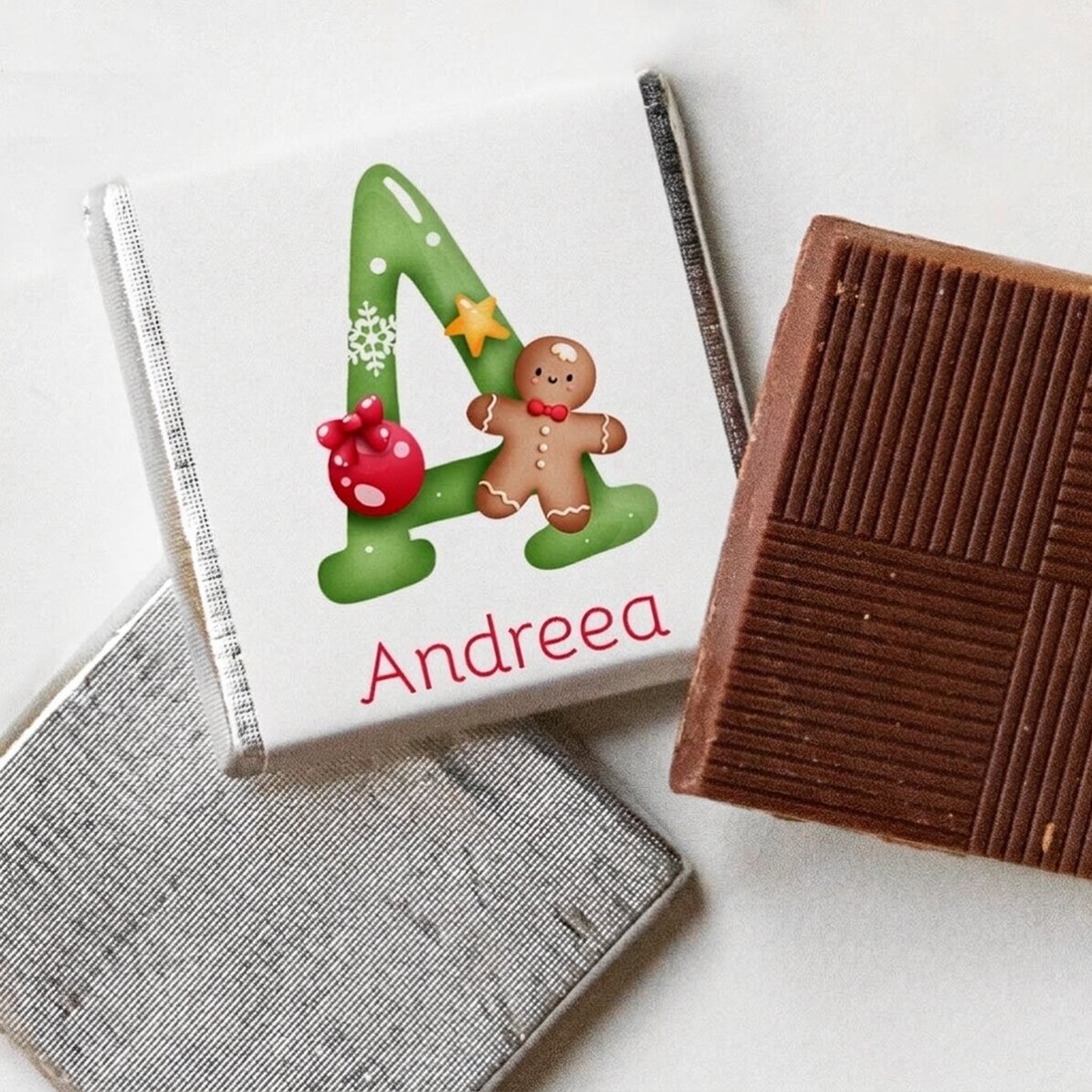 Personalisierte Mini-Schokolade mit Namen – Weihnachten