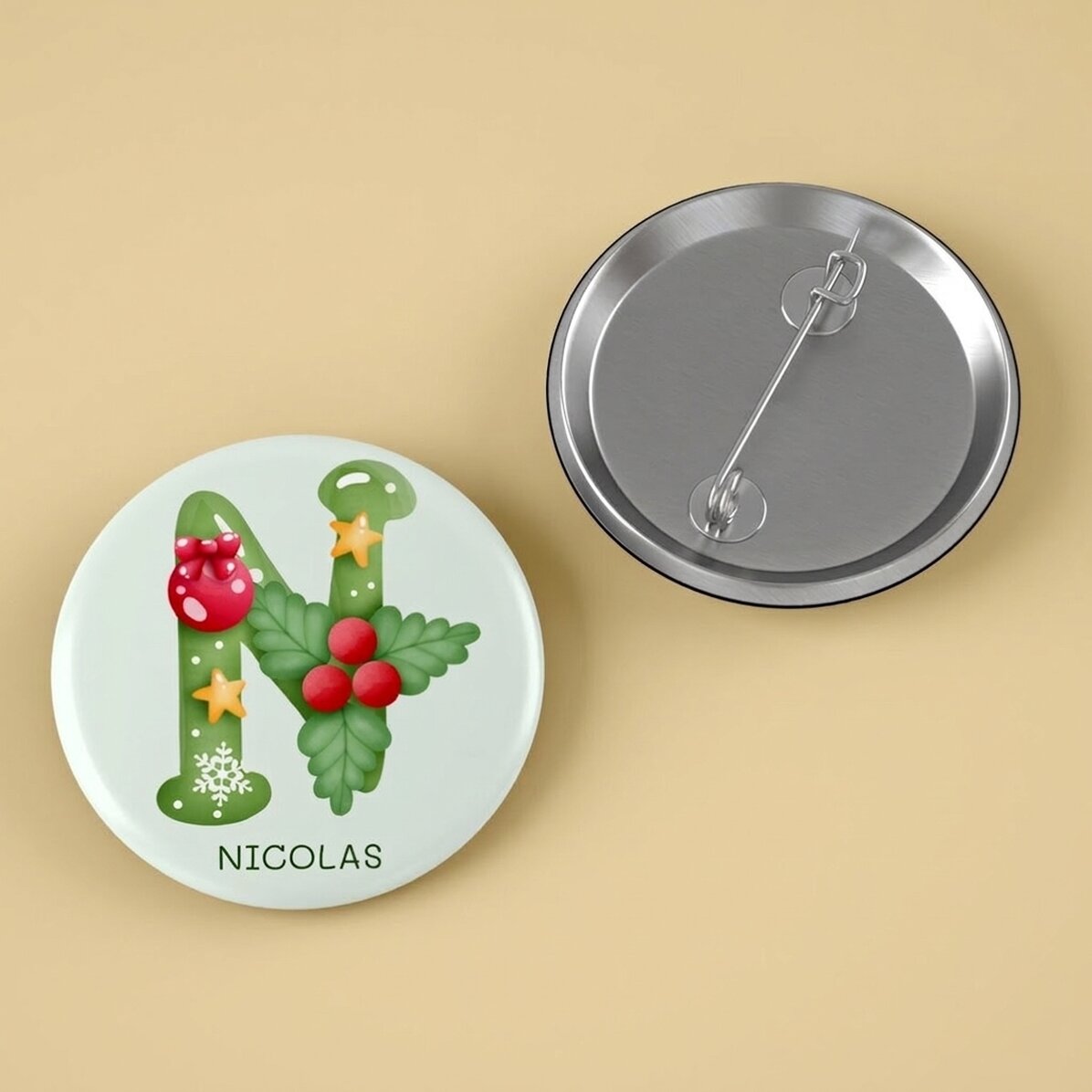 Personalisiertes Button mit Text – Weihnachten