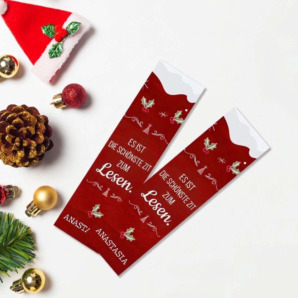 Personalisiertes Lesezeichen mit Text – „Most wonderful time“