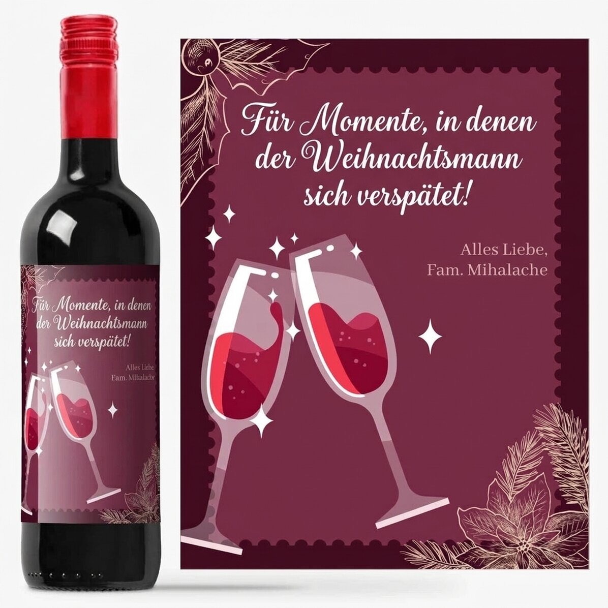 Wein mit persönlicher Botschaft – Weihnachtsmomente