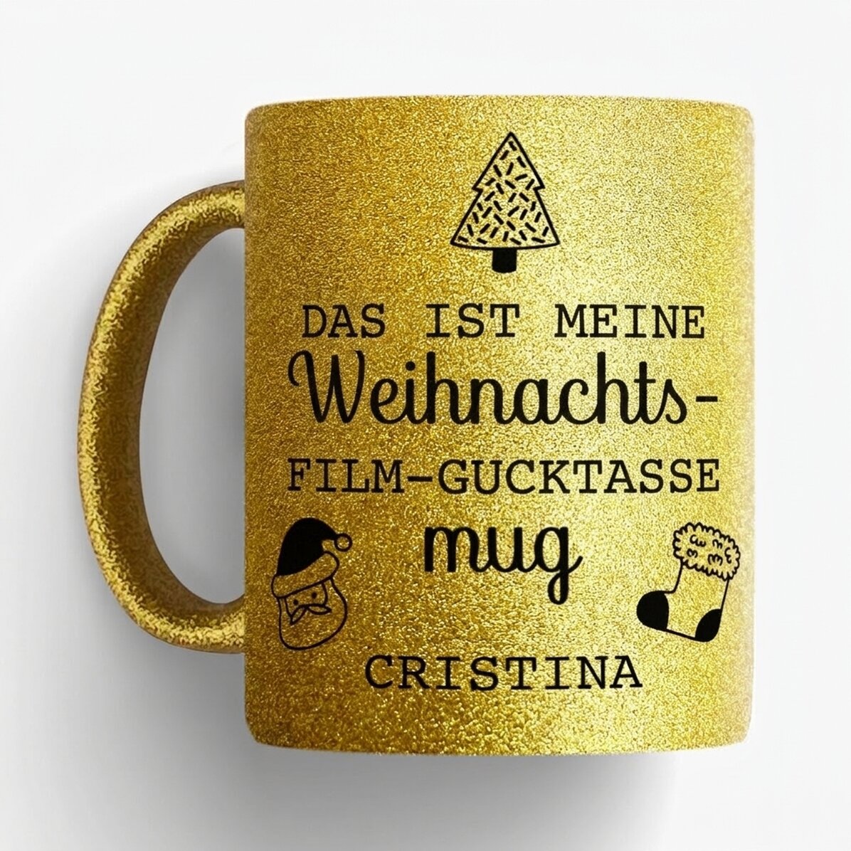 Personalisierte Tasse mit Botschaft – Weihnachtsfilm