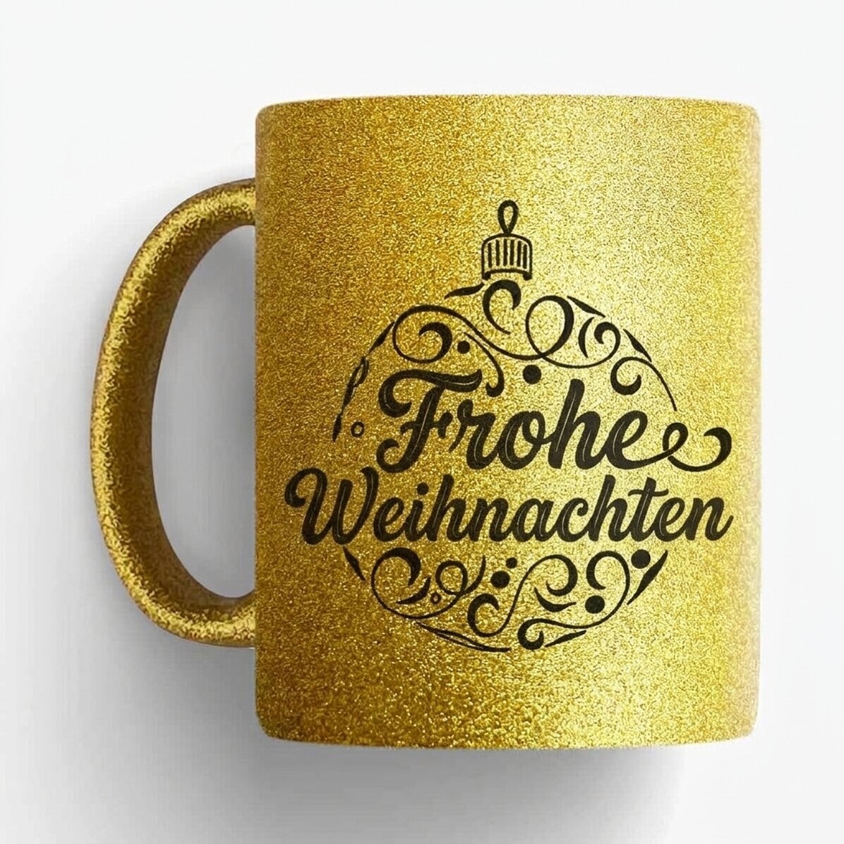 Personalisierte Tasse mit Botschaft – Glob Merry Christmas