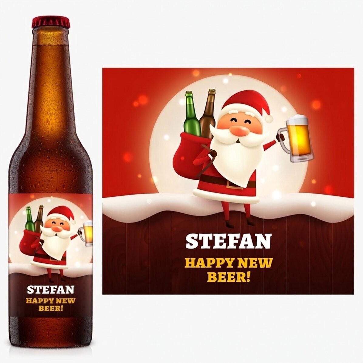 Bier mit individueller Aufschrift – Happy New Beer