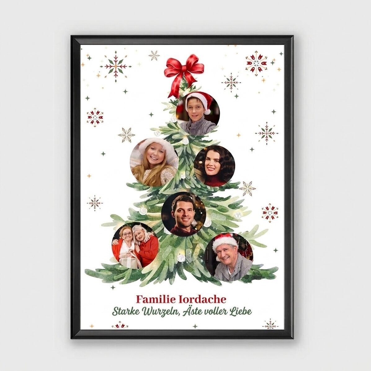 Individuell gestaltetes Bild mit 6 Fotos und Text – Der Weihnachtsbaum voller Erinnerungen