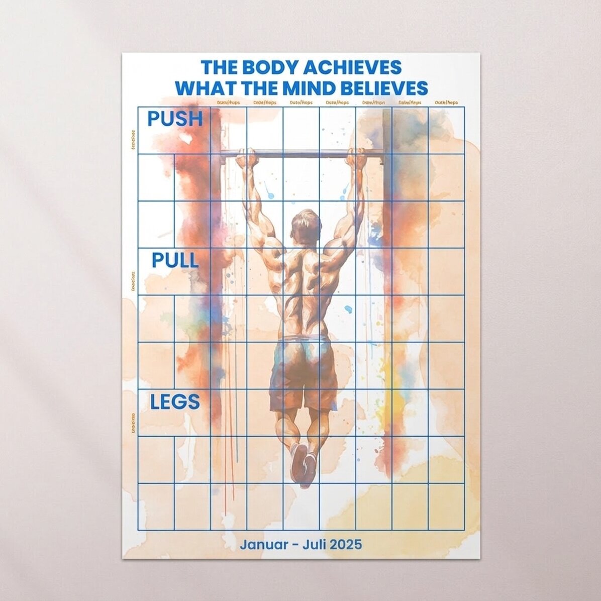 Individuell gestaltetes Poster – Trainingsplan