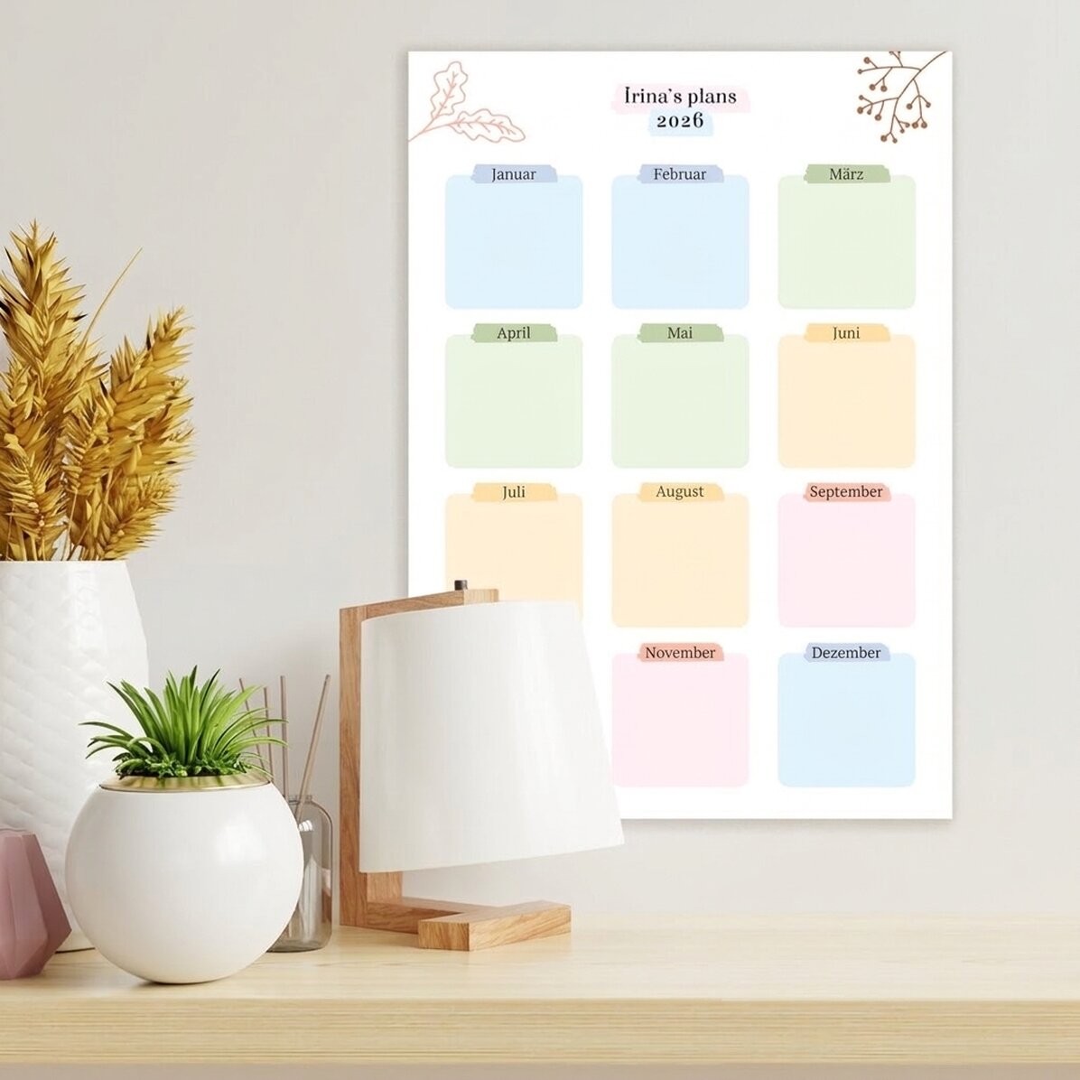 Individuell gestaltetes Poster – Jahresplan