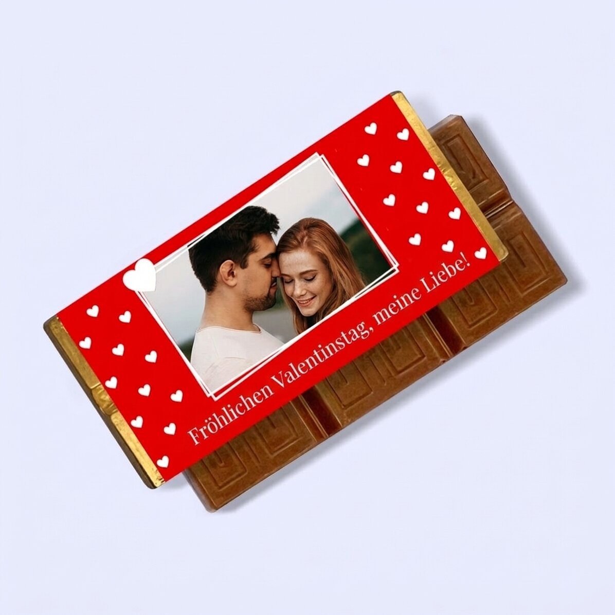 Personalisierte Mini-Schokoladentafel mit Foto und Botschaft – Love