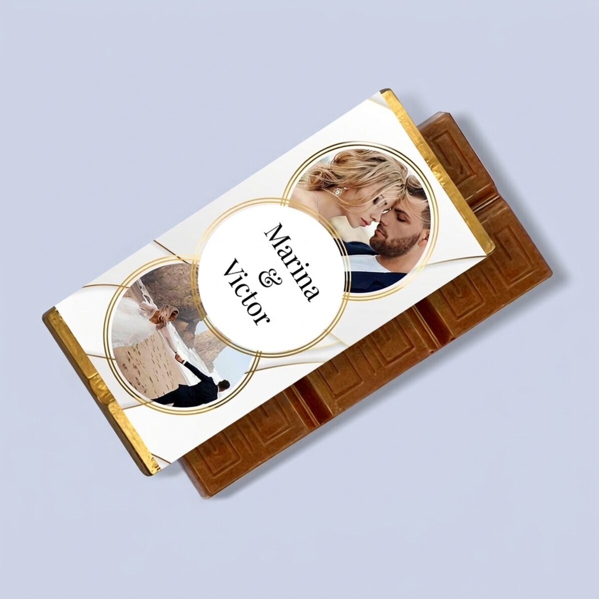 Personalisierte Mini-Schokoladentafel mit 2 Fotos und Text