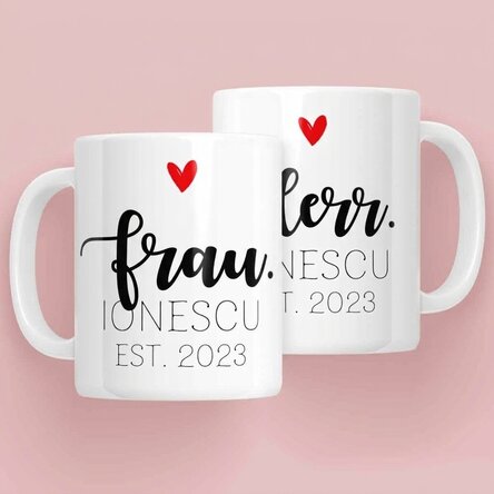Tassen für Paare mit Aufdruck – Mrs & Mr