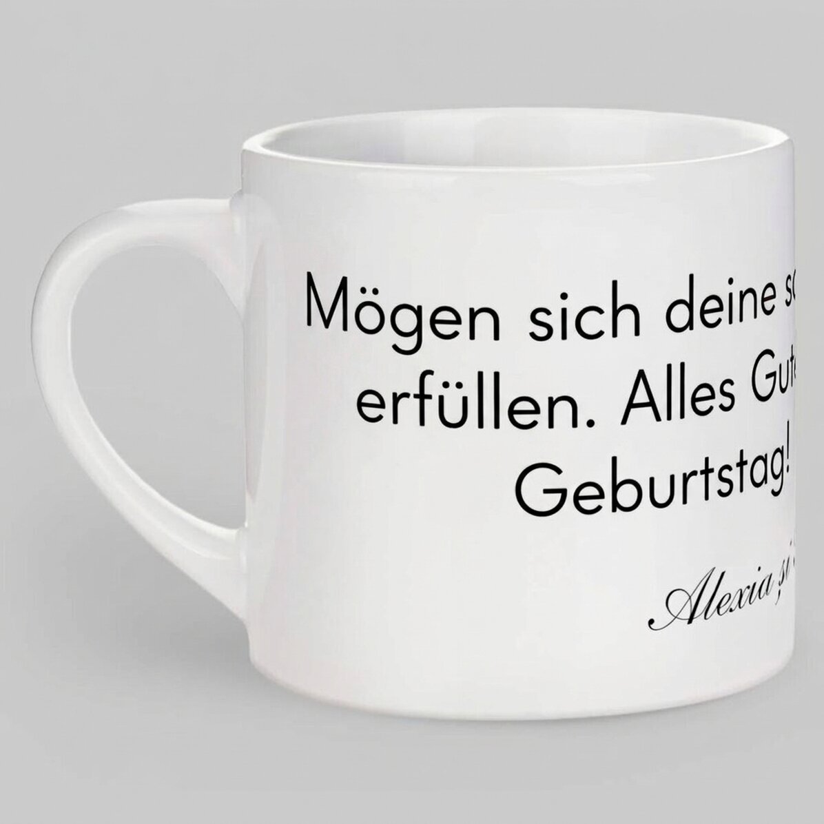 Personalisierte Espressotasse mit Text – Eine Botschaft für die Liebsten