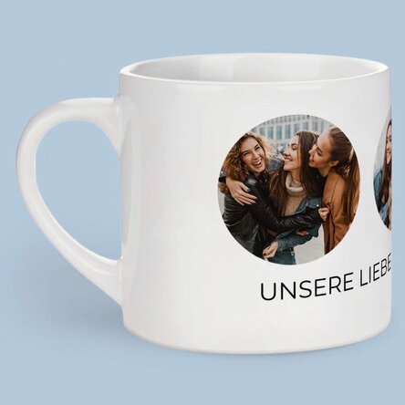 Personalisierte Espressotasse mit 3 Fotos und Text – Unvergessliche Erinnerungen