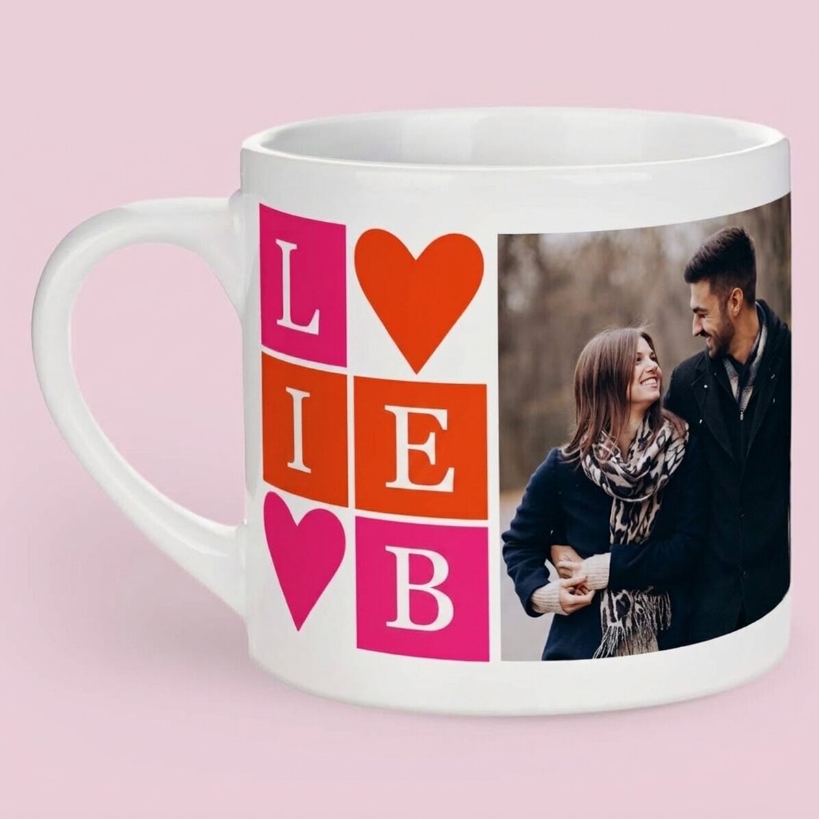 Personalisierte Espressotasse mit 2 Fotos – LOVE