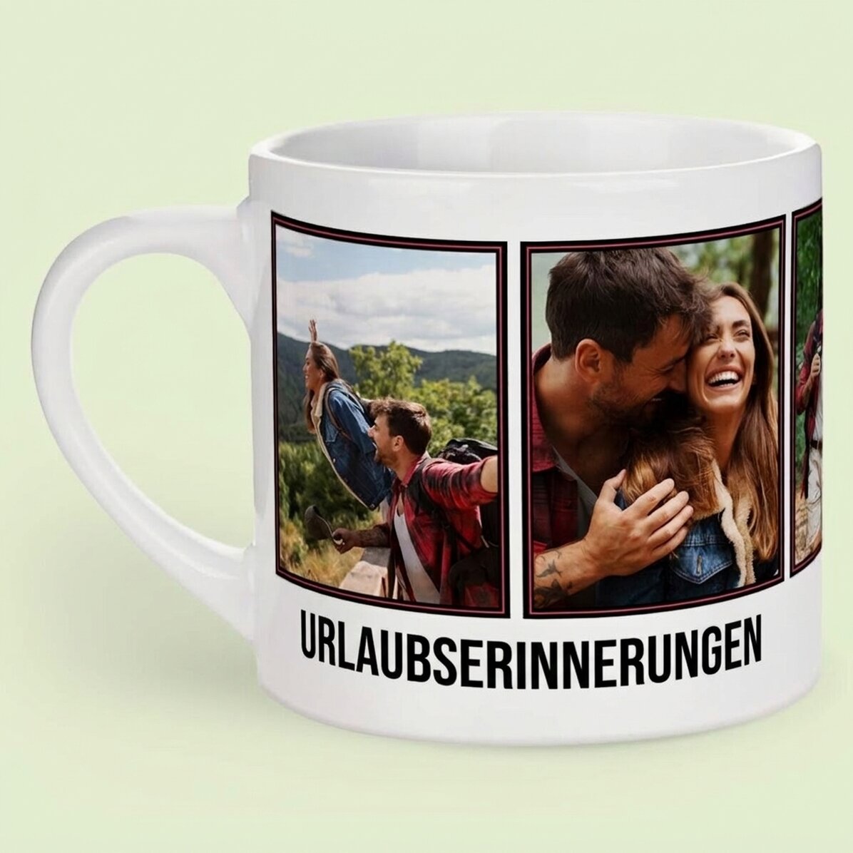 Personalisierte Espressotasse mit 5 Fotos und Text – Erinnerungen
