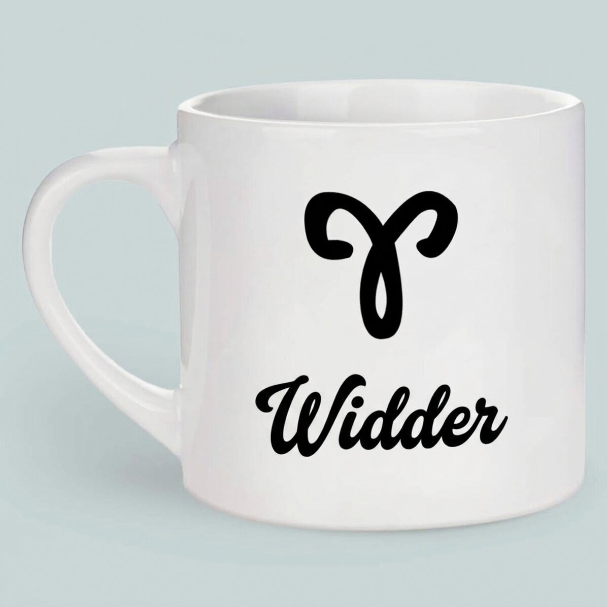 Personalisierte Espressotasse mit Foto und Text – Sternzeichen Widder