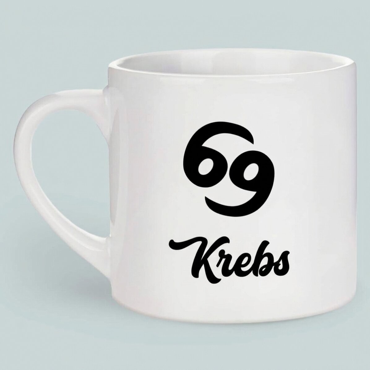 Personalisierte Espressotasse mit Foto und Text – Sternzeichen Krebs