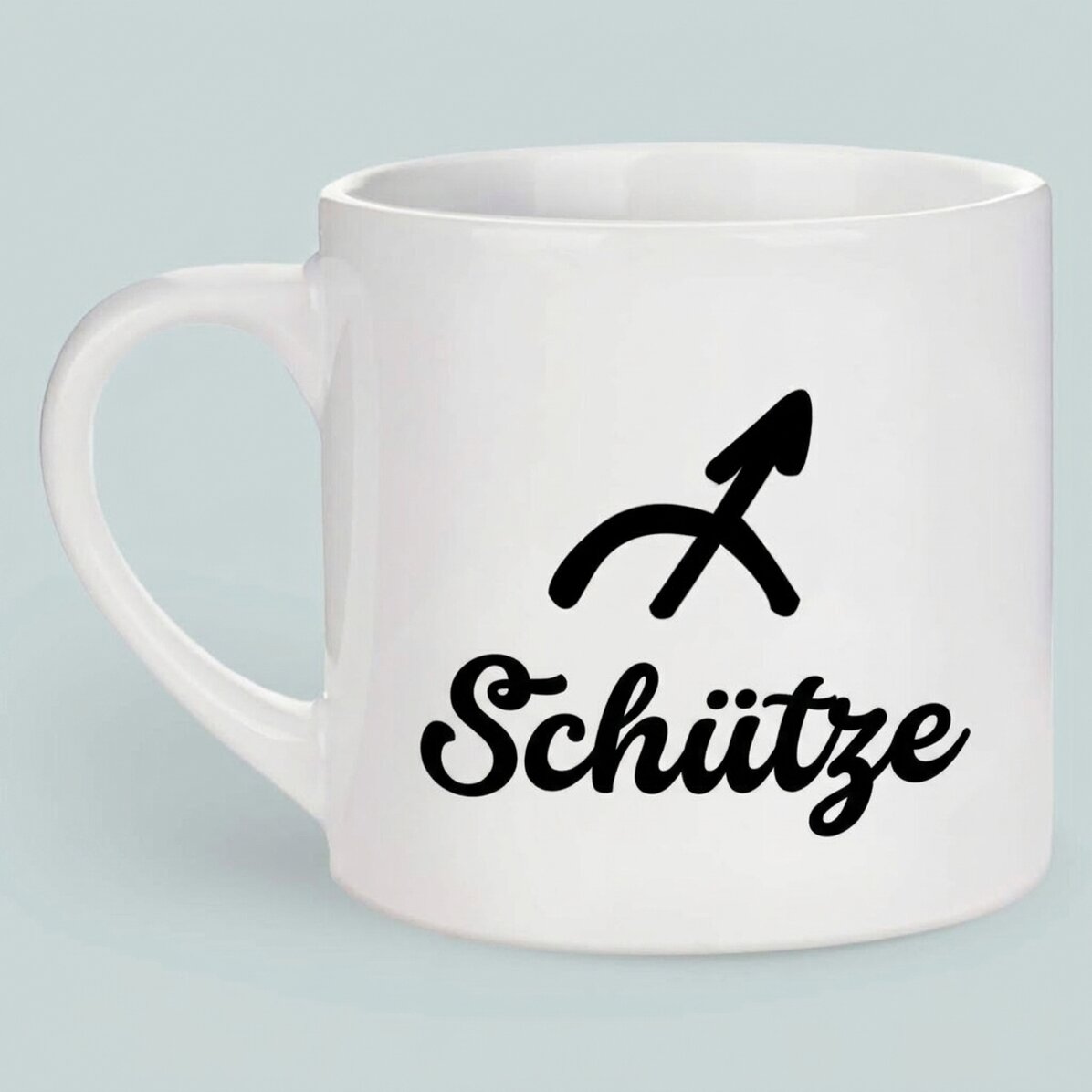 Personalisierte Espressotasse mit Foto und Text – Sternzeichen Schütze