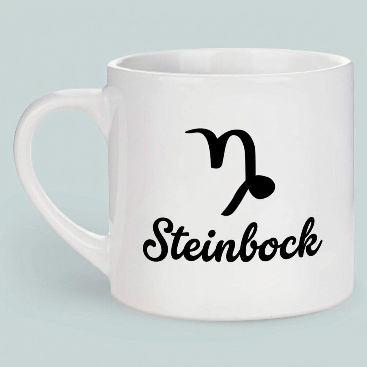 Personalisierte Espressotasse mit Foto und Text – Sternzeichen Steinbock
