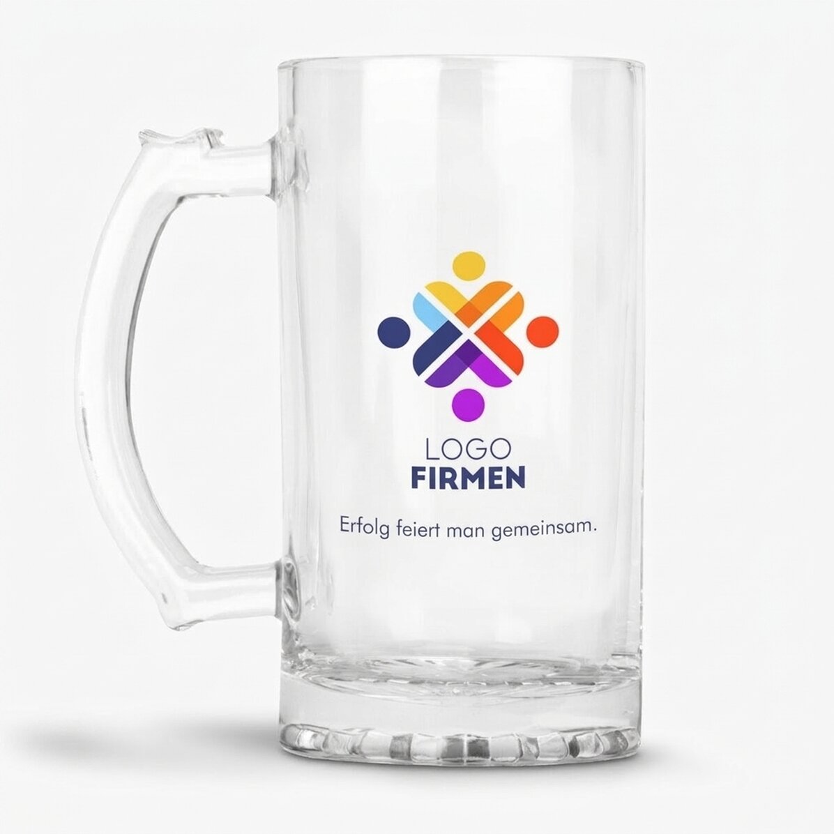 Personalisierter Bierkrug mit Logo und Text