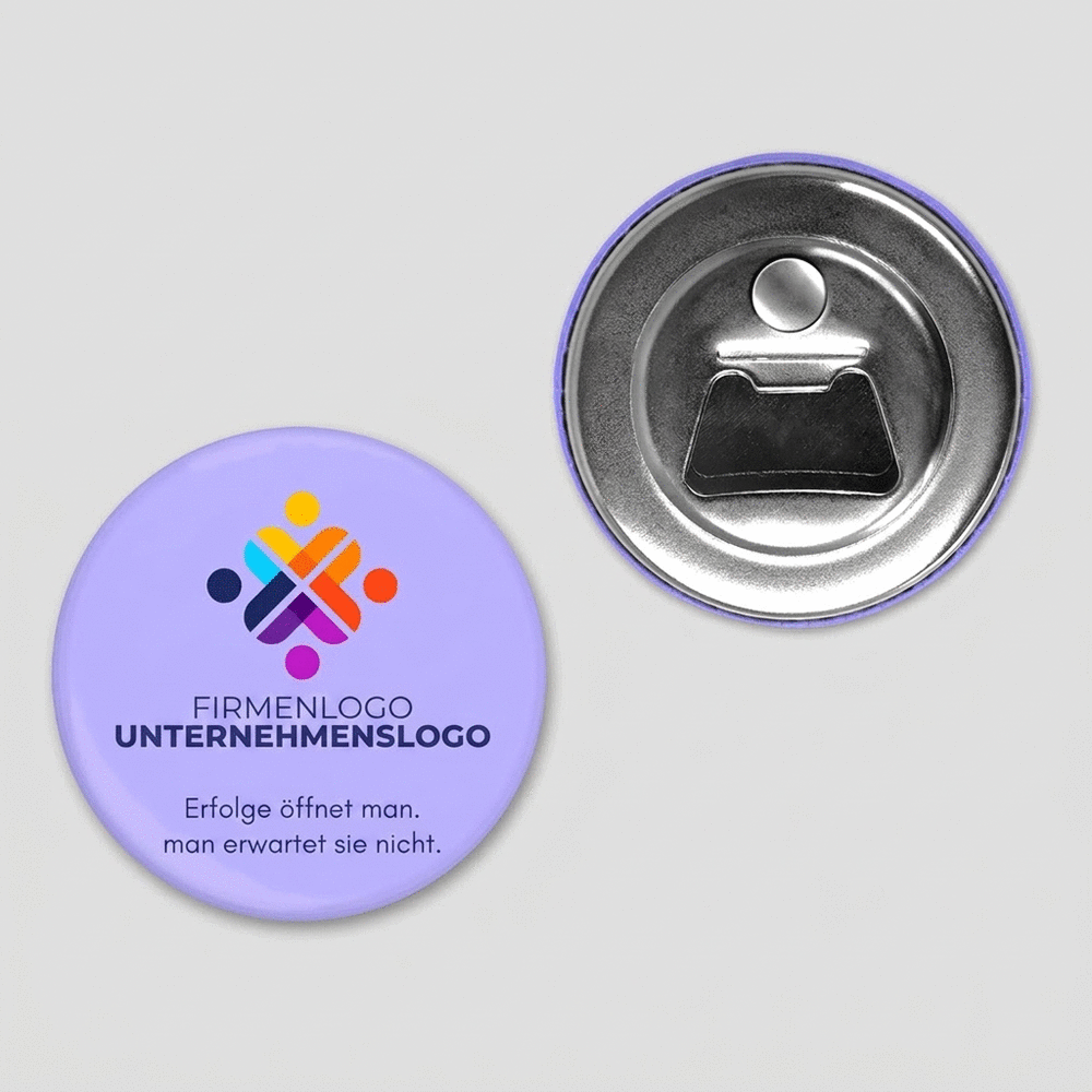 Flaschenöffner mit Magnet, individuell gestaltet mit Logo und Text