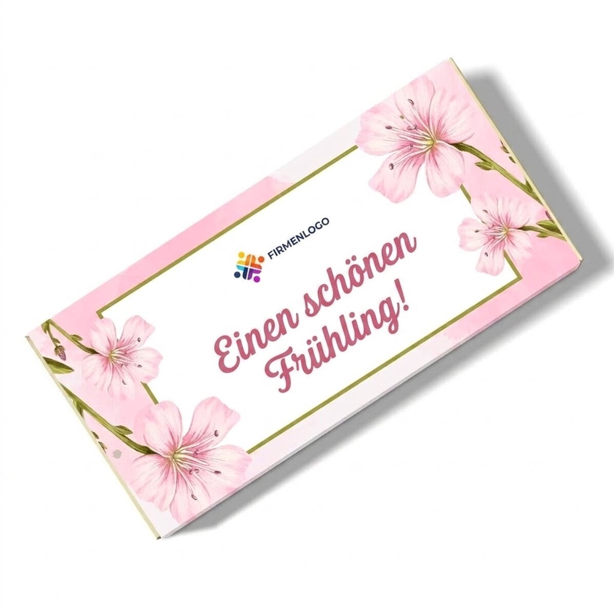 Personalisierte Schokolade mit Botschaft und Logo – Frühling