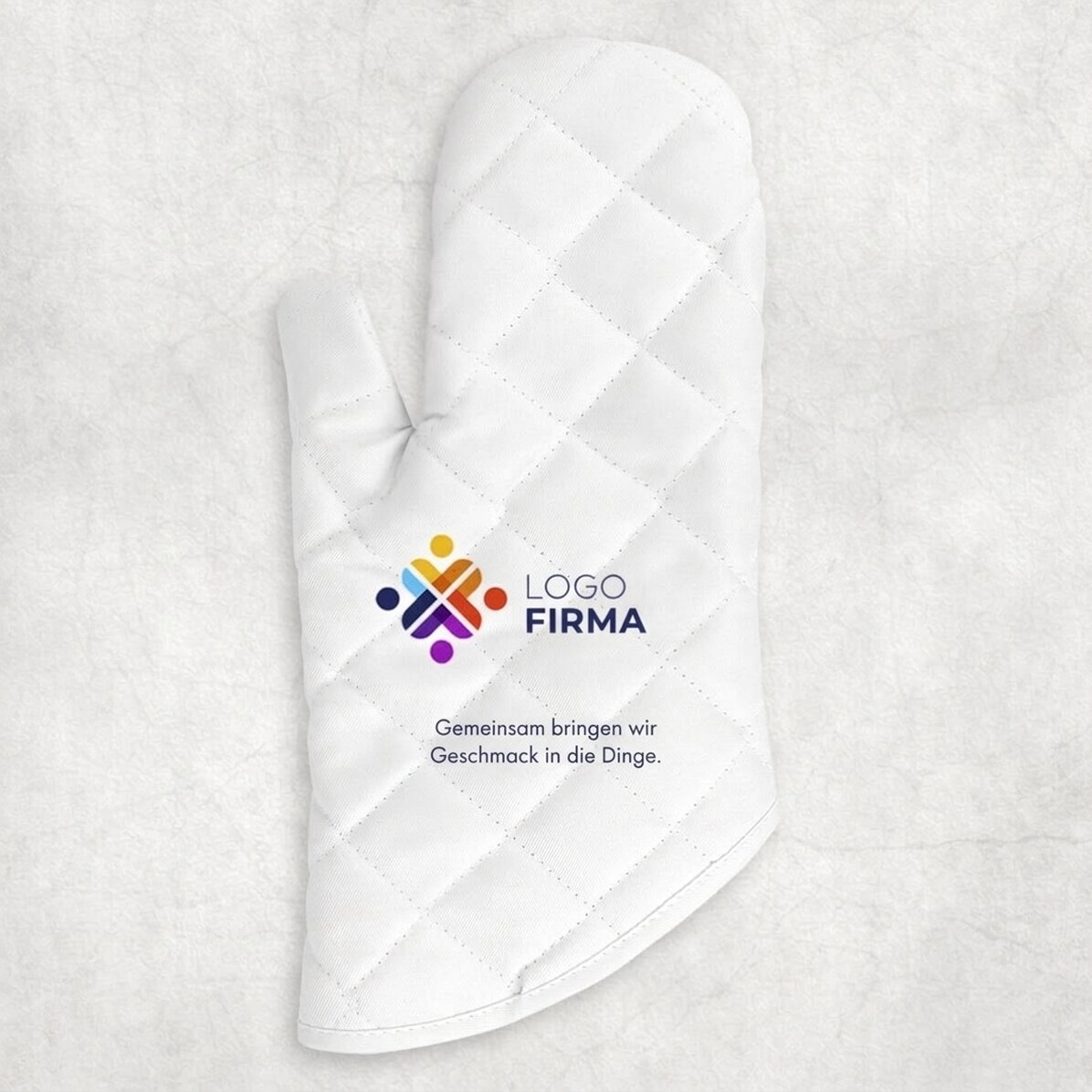 Personalisierter Küchenhandschuh mit Logo und Text