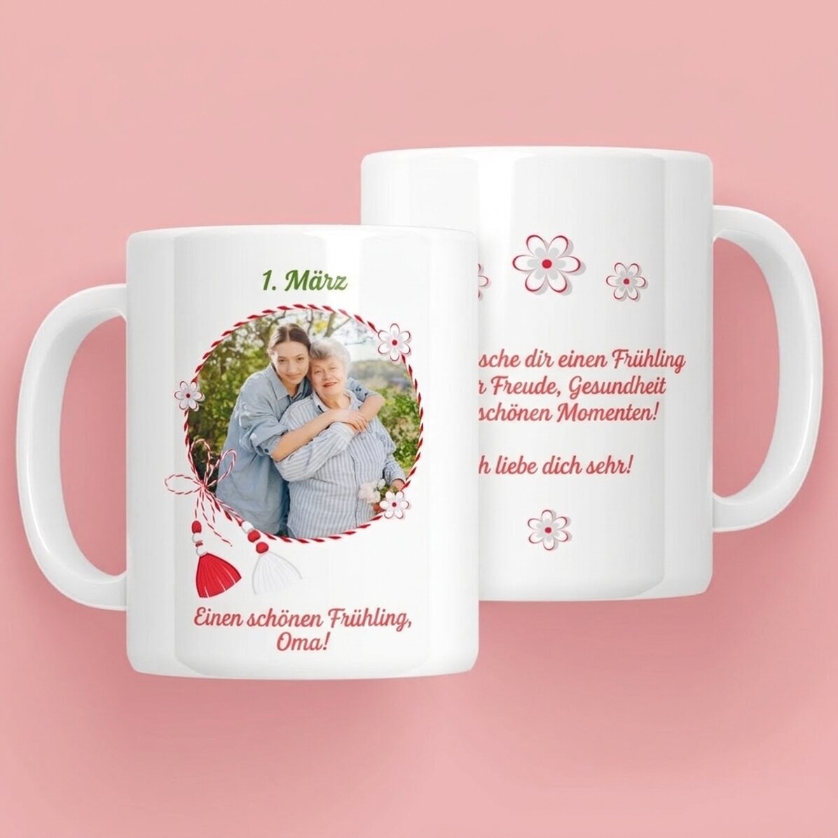 Personalisierte Tasse mit Foto und Text