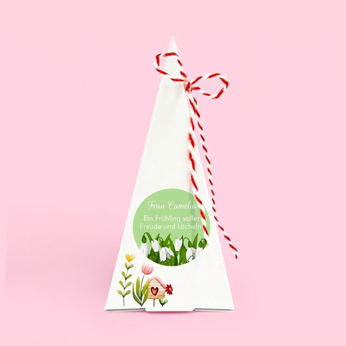 Individuell gestaltetes Blumenpflanz-Set mit Text – Schneeglöckchen