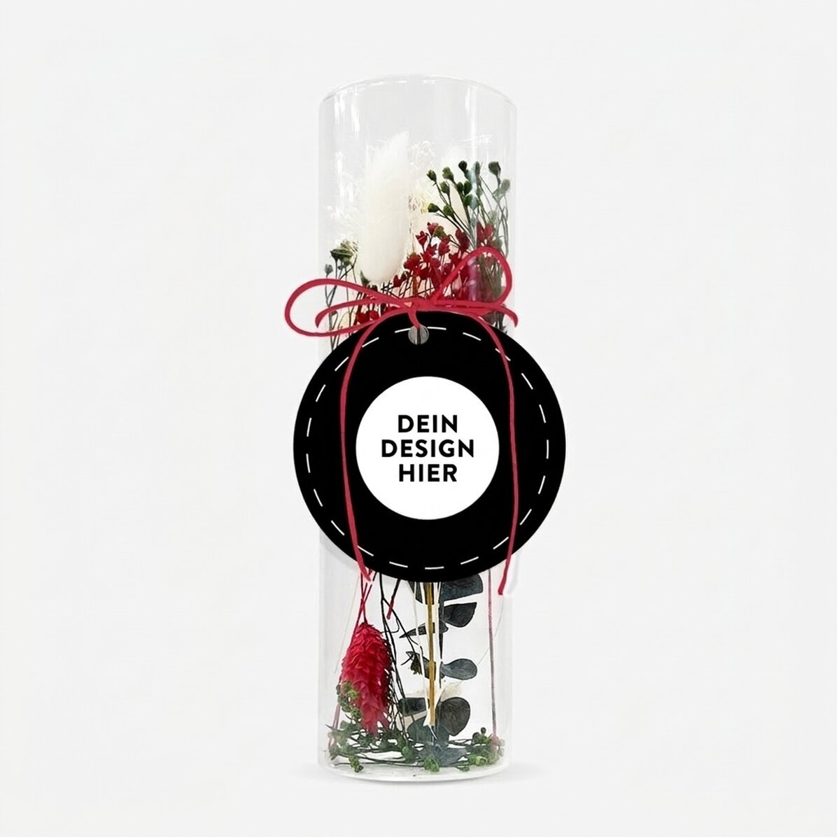 Glasornament mit konservierten Blumen, individuell gestaltet mit deinem Motiv