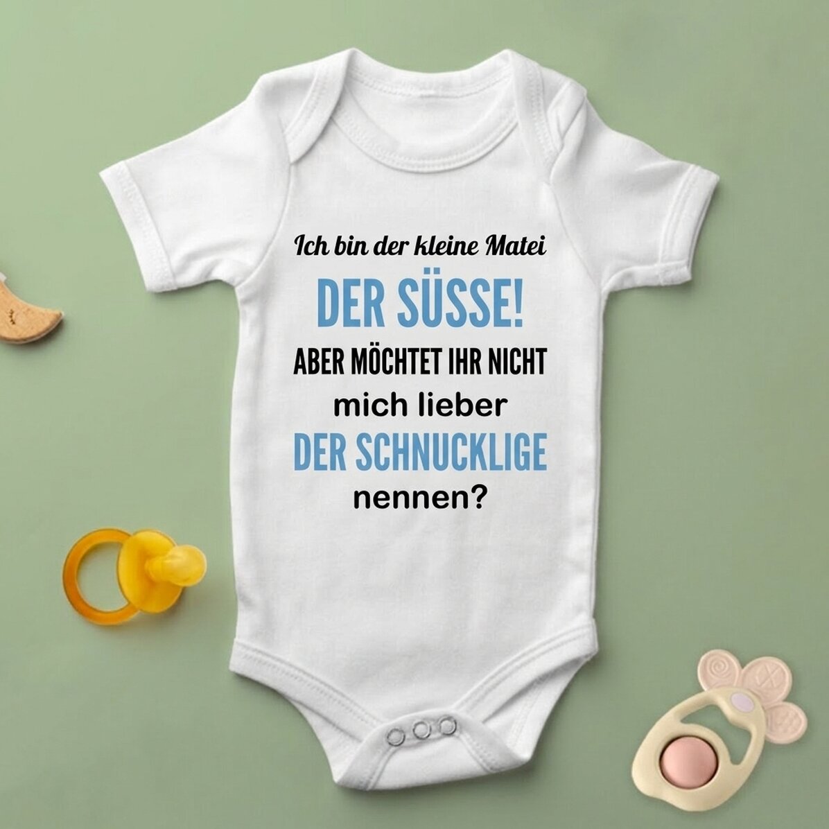 Personalisierter Baby-Body mit Text – Taufanfrage