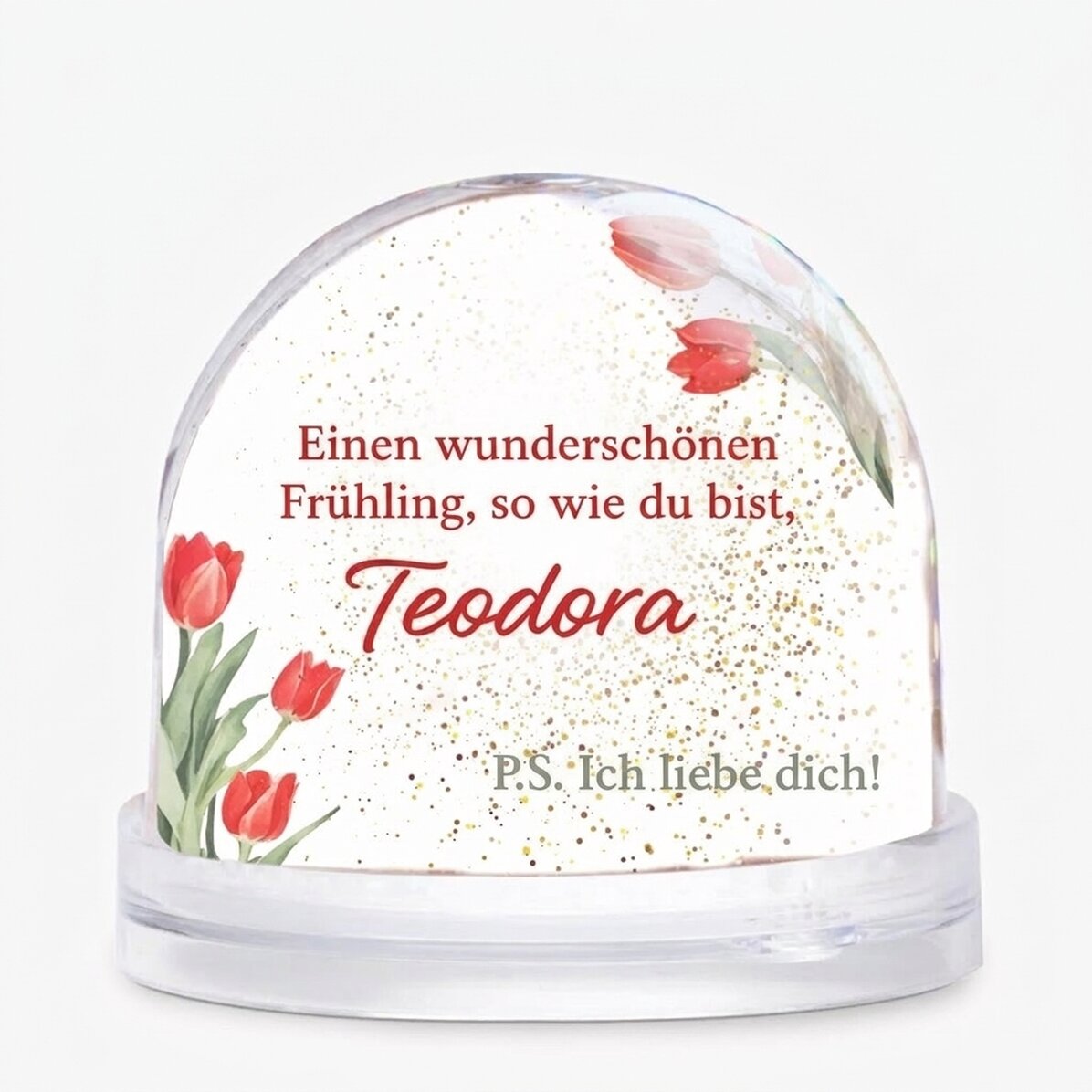 Personalisierter Schreibtischglobus mit Foto und Text – Ein wunderschöner Frühling, so wie du