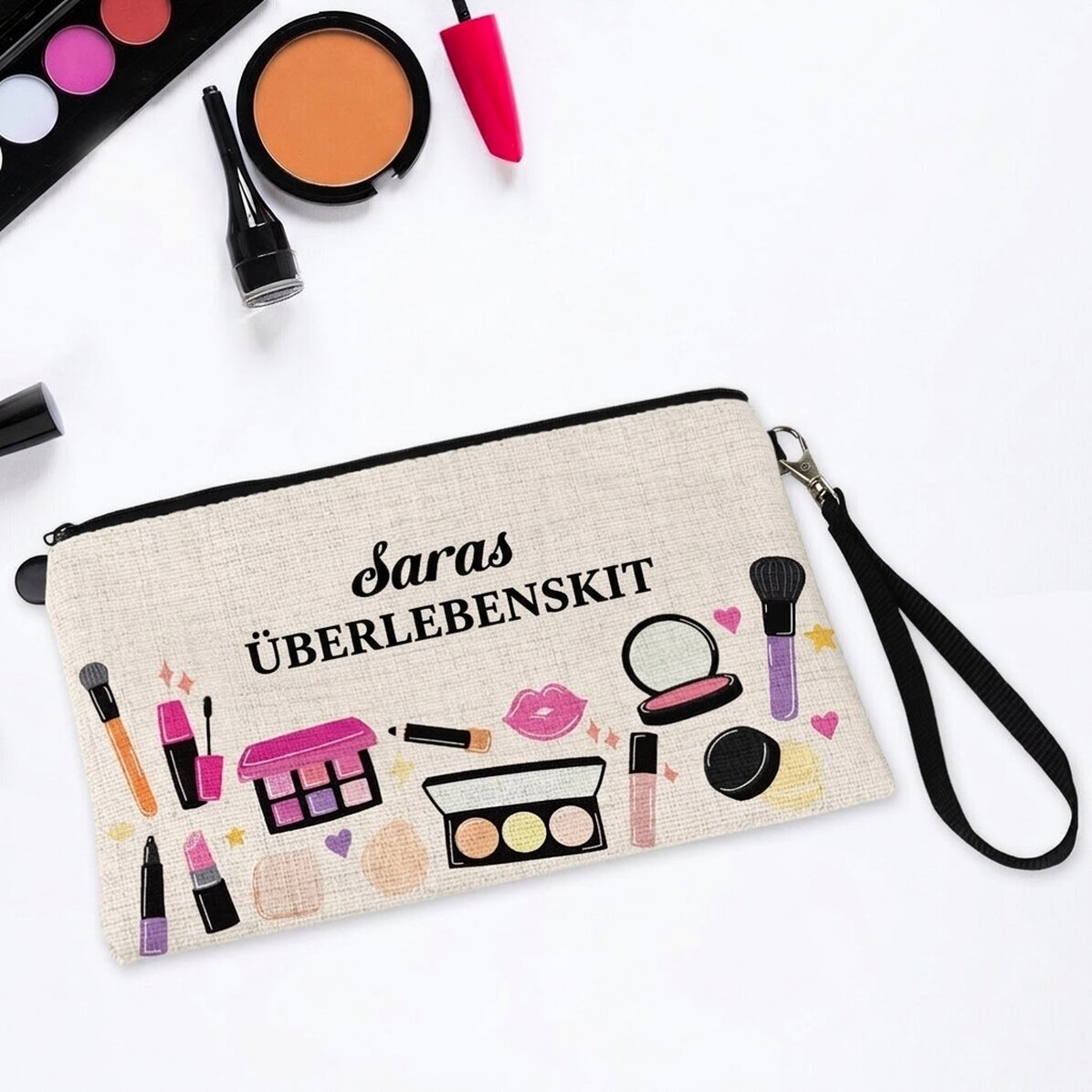 Individuell gestaltetes Make-up-Set mit Text – My Survival Kit